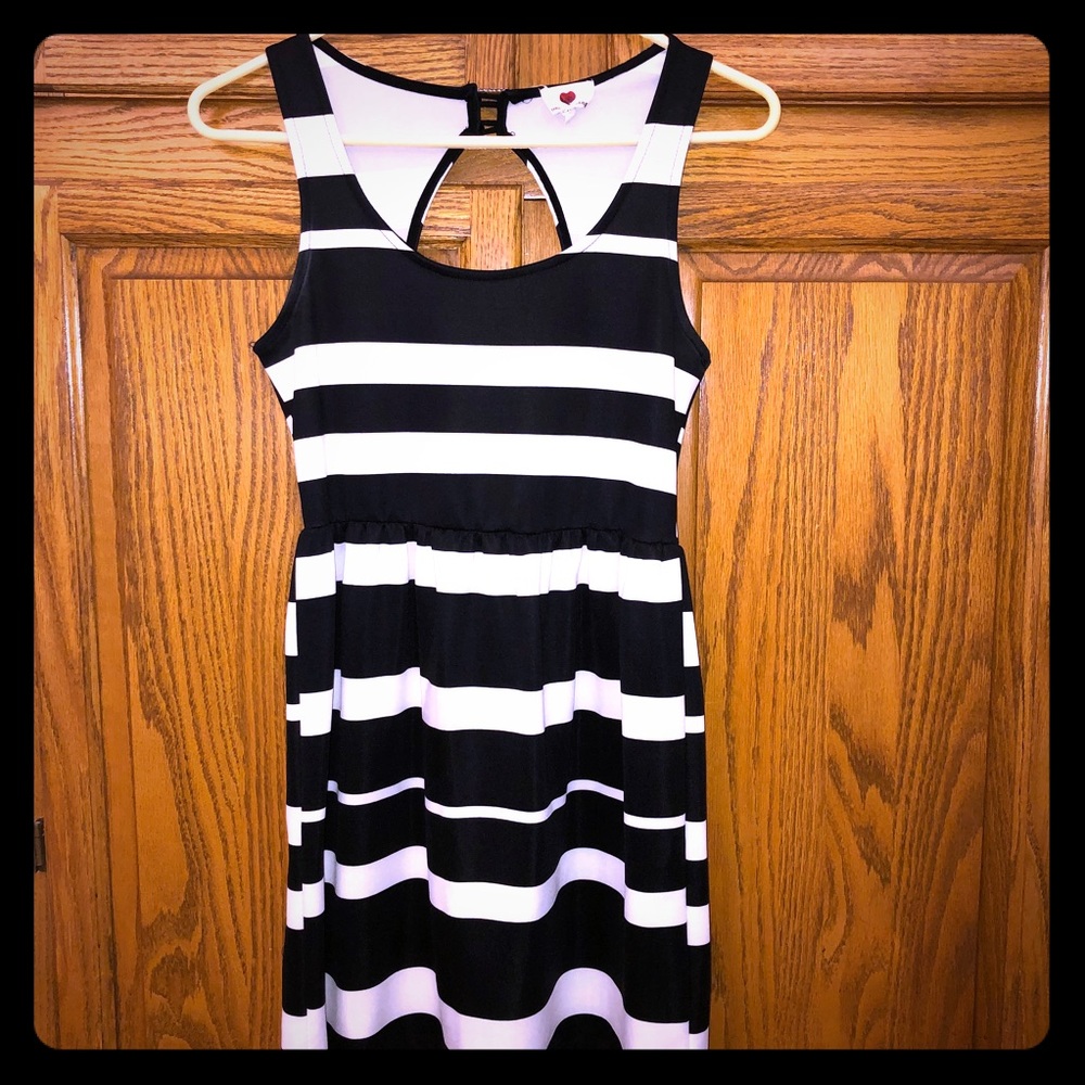 Adorable Striped Dress with Cutout on Back!